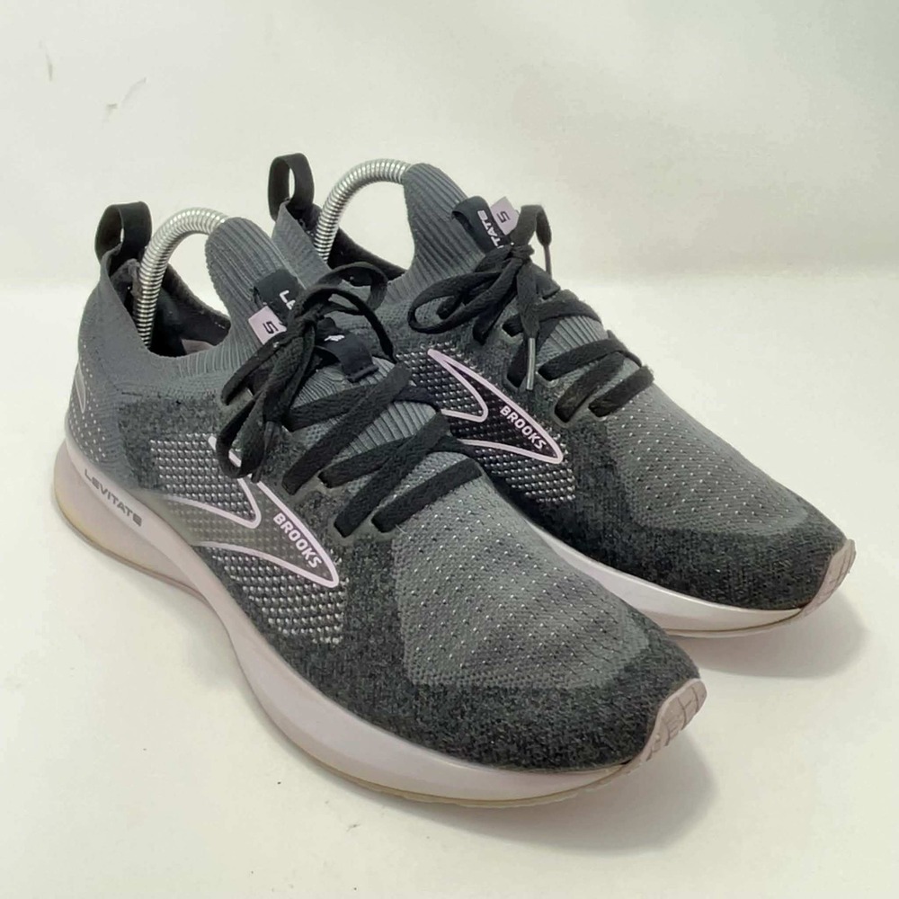 Brooks Levitate StealthFit 5 Womens 9 Grey Lavender Running Shoes 1203591B028